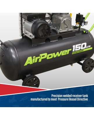 150L Belt Drive Air Compressor 3hp