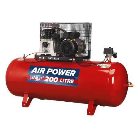 200L Belt Drive Air Compressor with Cast Cylinders 3hp