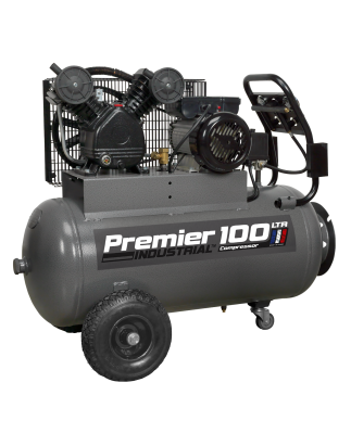 Premier 100L Belt Drive Air Compressor with Front Control Panel 3hp