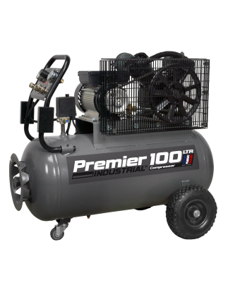 Premier 100L Belt Drive Air Compressor with Front Control Panel 3hp