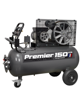 Premier 150L Belt Drive Air Compressor with Front Control Panel 3hp