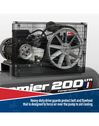 Premier 200L Belt Drive Air Compressor 5.5hp 3ph