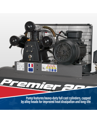 Premier 200L Belt Drive Air Compressor 5.5hp 3ph