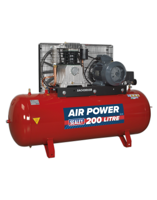 200L Belt Drive Air Compressor with Cast Cylinders 5.5hp 3ph 2-Stage