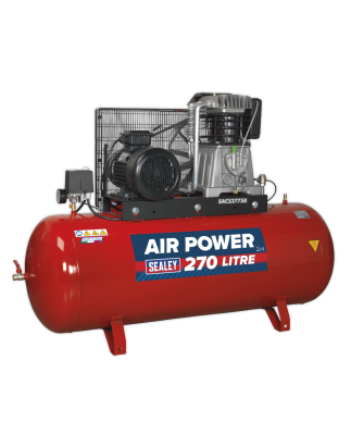 270L Belt Drive Air Compressor with Cast Cylinders 7.5hp 3ph 2-Stage