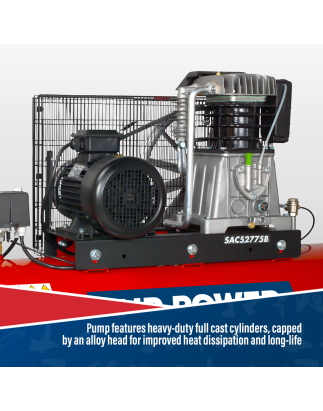 270L Belt Drive Air Compressor with Cast Cylinders 7.5hp 3ph 2-Stage