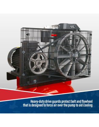 270L Vertical Belt Drive Air Compressor with Cast Cylinders 7.5hp 3ph 2-Stage