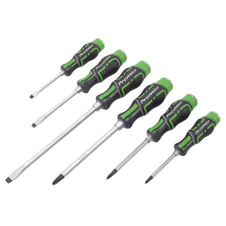 Hammer-Thru Screwdriver Set Hi-Vis Green 6pc