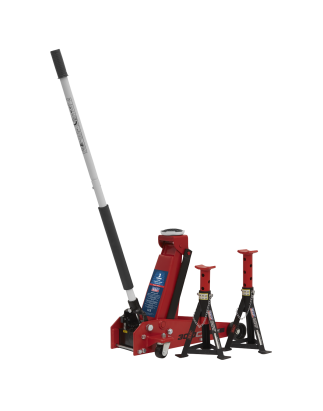 Standard Chassis Trolley Jack 3 Tonne with Axle Stands (Pair) 3 Tonne Capacity per Stand