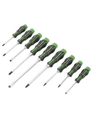 Hammer-Thru Screwdriver Set Hi-Vis Green 9pc