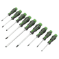 Hammer-Thru Screwdriver Set Hi-Vis Green 9pc