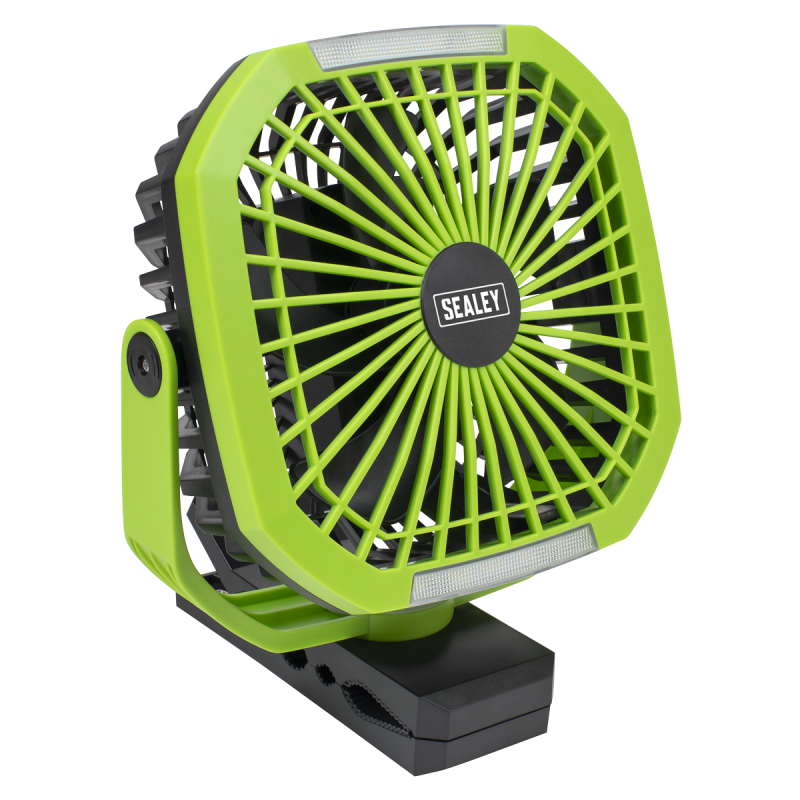 4-Speed Portable Clip Fan with Worklight 8"