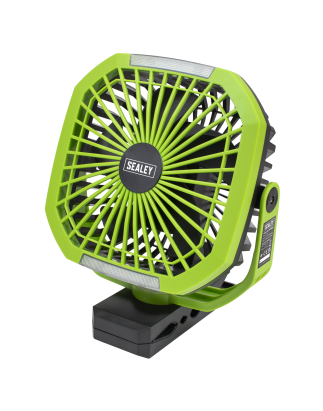 4-Speed Portable Clip Fan with Worklight 8"