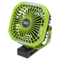 4-Speed Portable Clip Fan with Worklight 8"