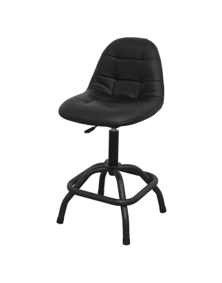 Premier Industrial Pneumatic Workshop Stool with Adjustable Height Swivel Seat & Back Rest