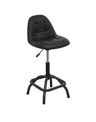 Premier Industrial Pneumatic Workshop Stool with Adjustable Height Swivel Seat & Back Rest