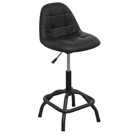 Premier Industrial Pneumatic Workshop Stool with Adjustable Height Swivel Seat & Back Rest