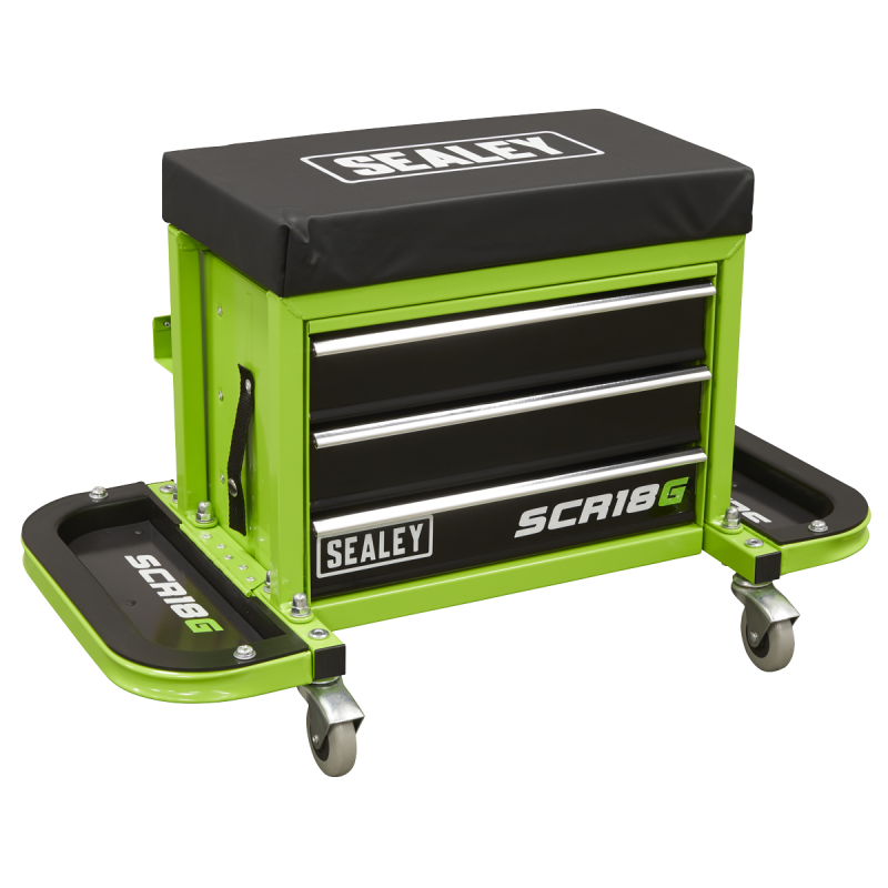 Mechanic's Utility Seat & Toolbox - Green