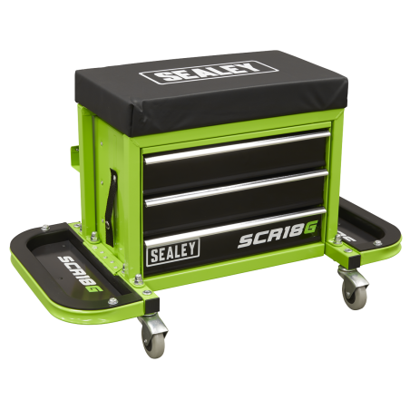 Mechanic's Utility Seat & Toolbox - Green