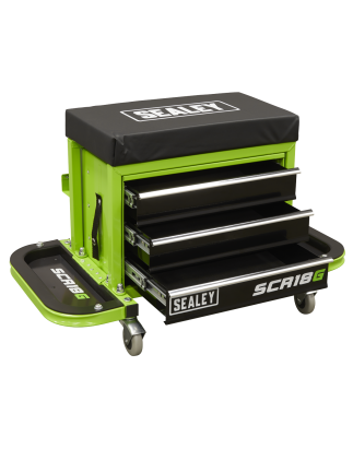 Mechanic's Utility Seat & Toolbox - Green