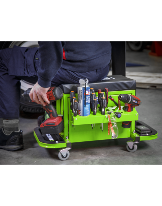 Mechanic's Utility Seat & Toolbox - Green