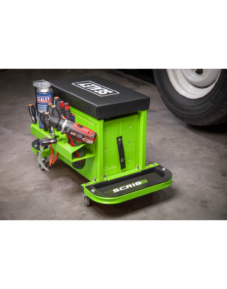 Mechanic's Utility Seat & Toolbox - Green