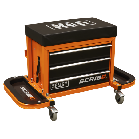 Mechanic's Utility Seat & Toolbox - Orange