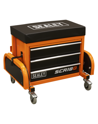 Mechanic's Utility Seat & Toolbox - Orange