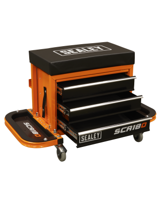 Mechanic's Utility Seat & Toolbox - Orange