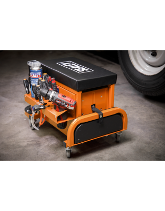 Mechanic's Utility Seat & Toolbox - Orange