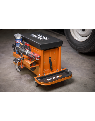 Mechanic's Utility Seat & Toolbox - Orange