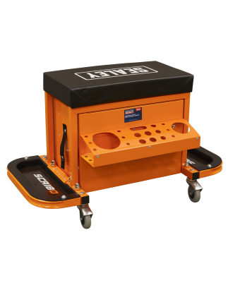 Mechanic's Utility Seat & Toolbox - Orange