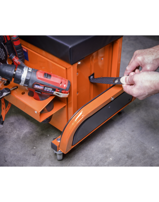 Mechanic's Utility Seat & Toolbox - Orange