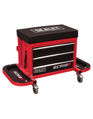 Mechanic's Utility Seat & Toolbox - Red