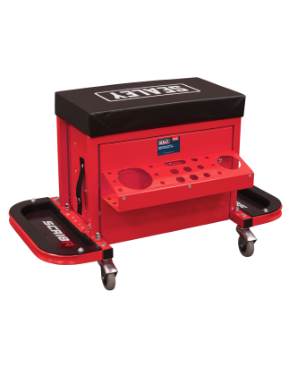 Mechanic's Utility Seat & Toolbox - Red