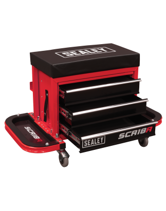 Mechanic's Utility Seat & Toolbox - Red