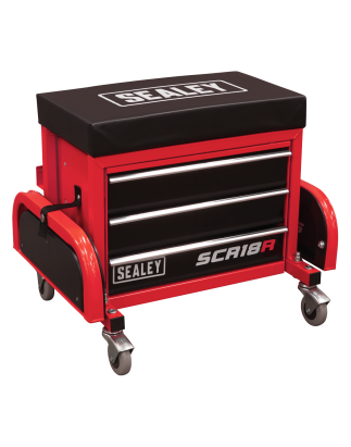 Mechanic's Utility Seat & Toolbox - Red