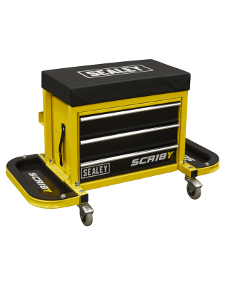 Mechanic's Utility Seat & Toolbox - Yellow