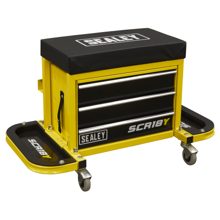 Mechanic's Utility Seat & Toolbox - Yellow