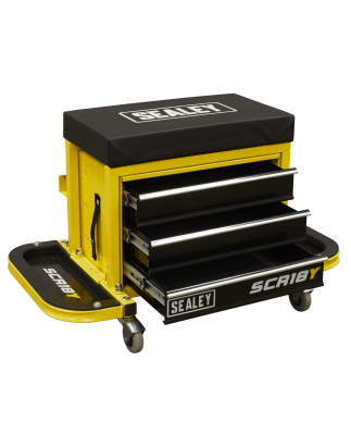 Mechanic's Utility Seat & Toolbox - Yellow