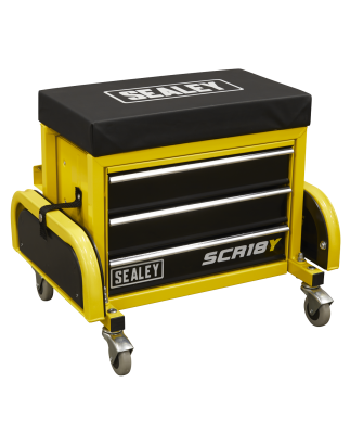 Mechanic's Utility Seat & Toolbox - Yellow