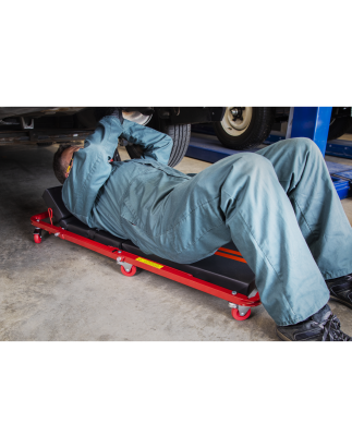 Steel Creeper/Seat with 7 Wheels & Adjustable Head Rest