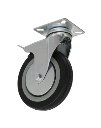 Castor Wheel Swivel Plate with Brake Ø125mm