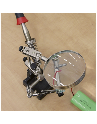 Mini Robot Soldering Stand with Magnifier & Iron Holder