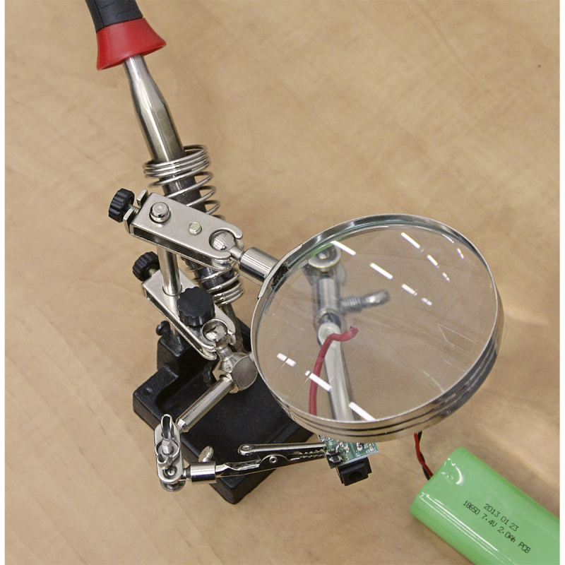 Mini Robot Soldering Stand with Magnifier & Iron Holder