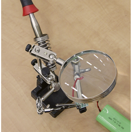 Mini Robot Soldering Stand with Magnifier & Iron Holder