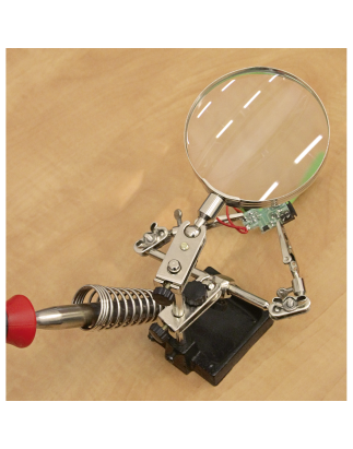 Mini Robot Soldering Stand with Magnifier & Iron Holder