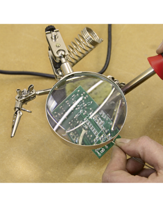 Mini Robot Soldering Stand with Magnifier & Iron Holder