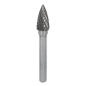 Tungsten Carbide Rotary Burr Arc Pointed Nose 10mm