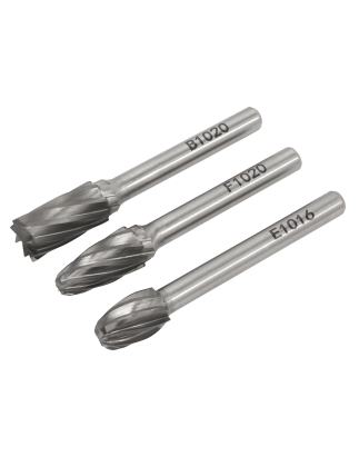 Tungsten Carbide Rotary Burr Set 3pc Ripper/Coarse